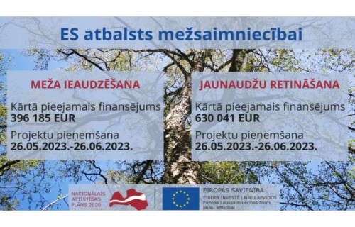 Līdz 26. jūnijam iespēja pieteikties ES atbalstam mežsaimniecībā