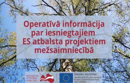Operatīvā informācija par iesniegtajiem ES atbalsta projektiem mežsaimniecībā