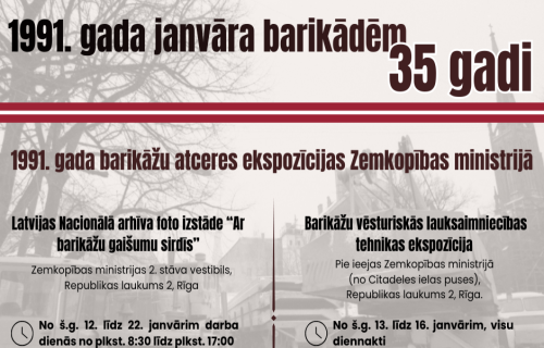 1991. gada janvāra barikāžu atcere Zemkopības ministrijā – vēsturiskās lauktehnikas ekspozīcija un fotoizstāde